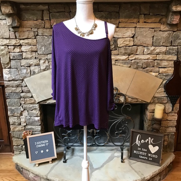 torrid Tops - Torrid Cold Shoulder Purple Blouse Size 0